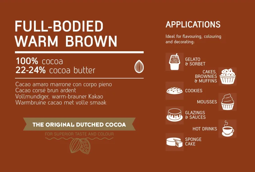 VAN HOUTEN CACAO Powder Full-Bodied Warm Brown 1KG