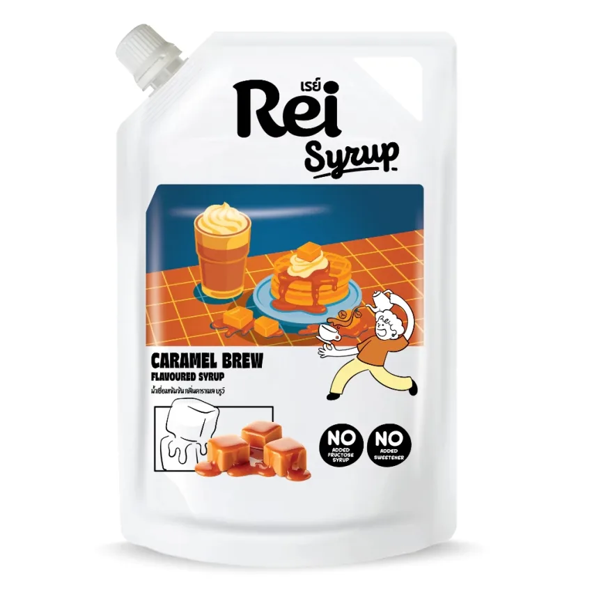 เรย์ น้ำเชื่อมเข้มข้นกลิ่นคาราเมล-Rei Caramel Brew syrup 450 ml.